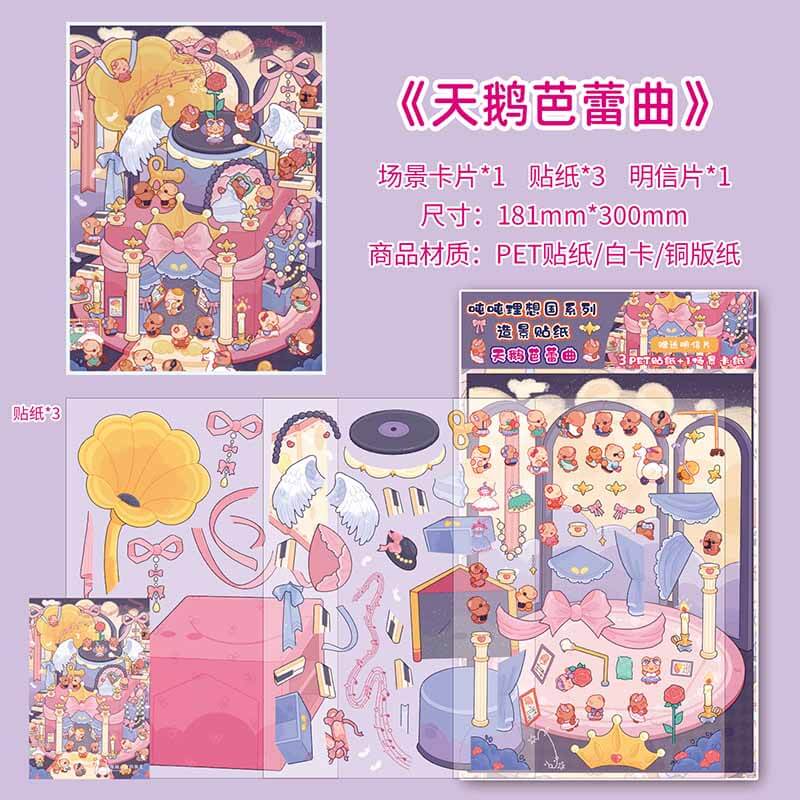 Fairy Gala DIY 3D Scene Stickers 4 Cute Miniature Scenes(L)