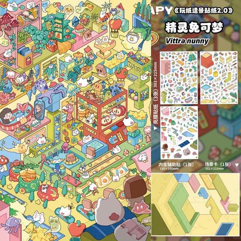 Fairy Realm DIY 3D Scene Stickers 3 Cute Scenes(xL)