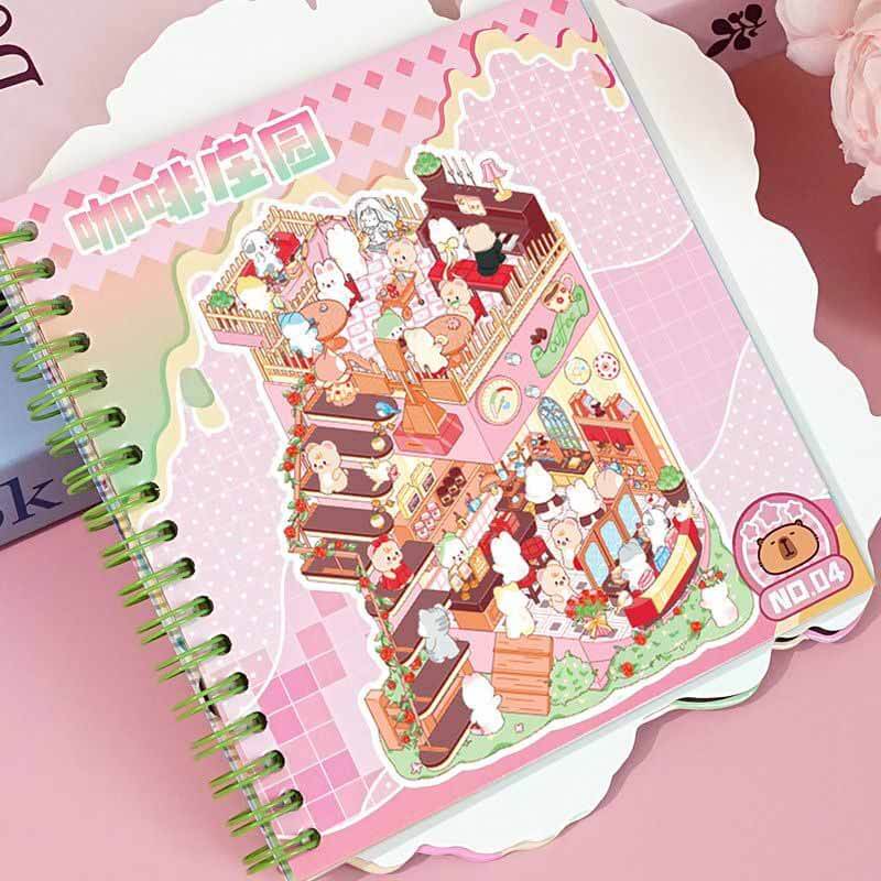 10 Scenes Fairy Label Book DIY Cute Miniature 3D Scene Stickers(S)