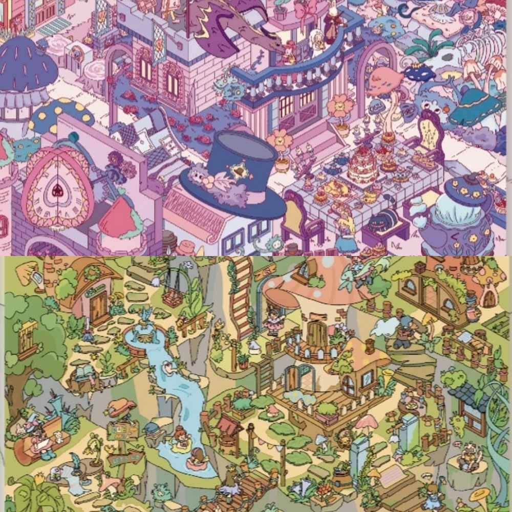 Fairy Realm DIY 3D Scene Stickers 2 Cute Miniature Scenes(xL)