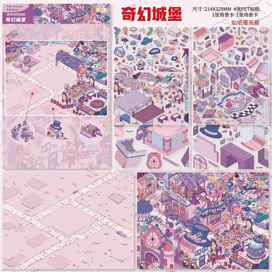 Fairy Realm DIY 3D Scene Stickers 2 Cute Miniature Scenes(xL)