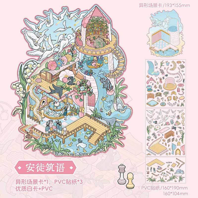 Fairy Tale Residences DIY 3D Scenes Sticker 2 Cute Scenes(L)