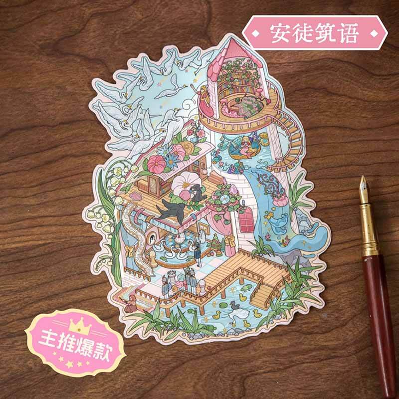 Fairy Tale Residences DIY 3D Scenes Sticker 2 Cute Scenes(L)