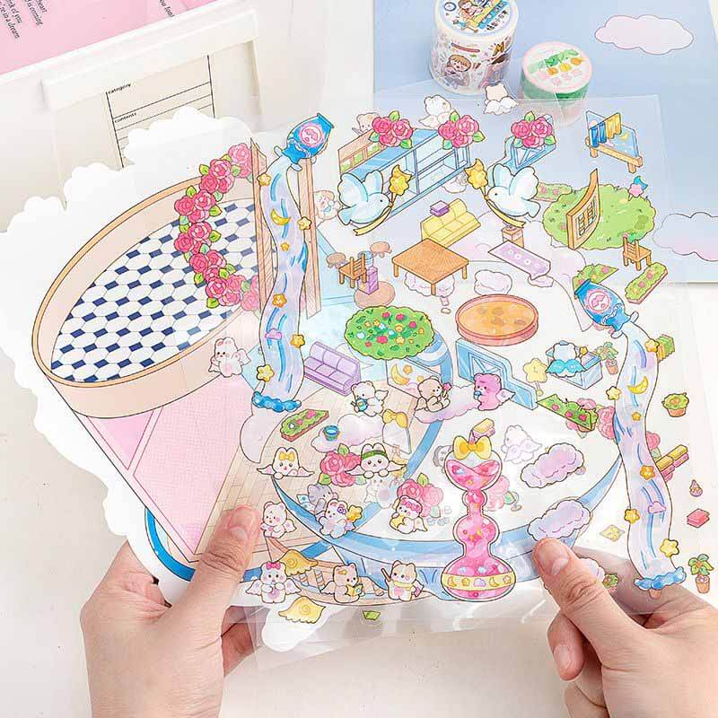 Fairy Tale Retreat DIY 3D Scene Stickers 4 Cute Miniature Scenes(L)