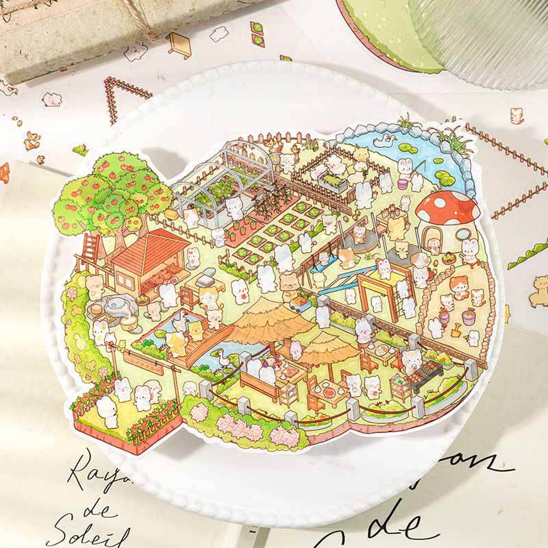Fairy Tale Retreat DIY 3D Scene Stickers 4 Cute Miniature Scenes(L)