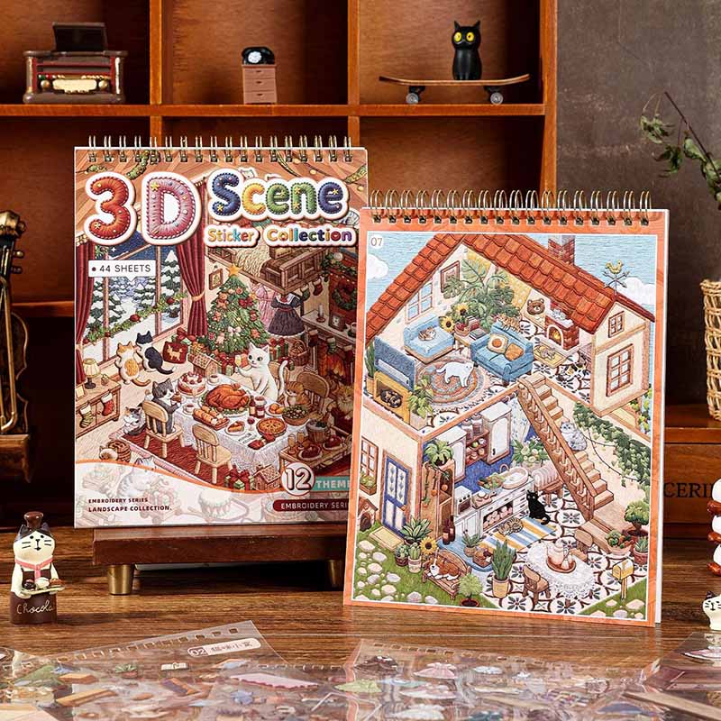 Fairy Tale Town Book DIY 3D Scene Stickers With Guide Lines(S)