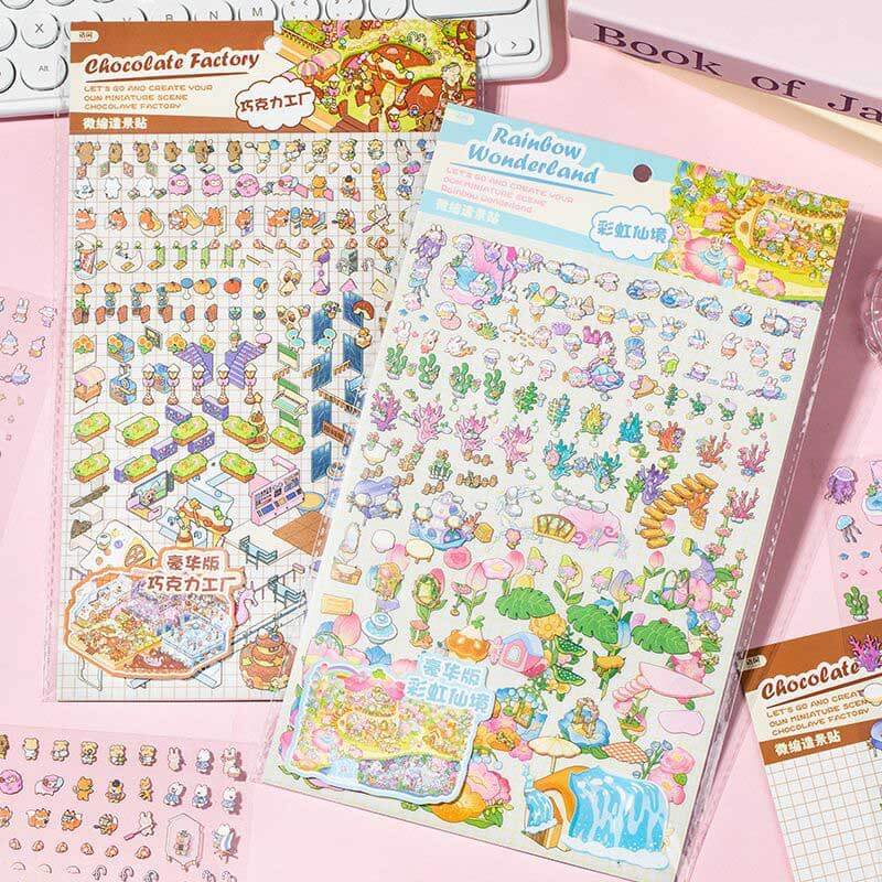 Fairyland Factory DIY 3D Scene Stickers 2 Cute Miniature Scenes(L)