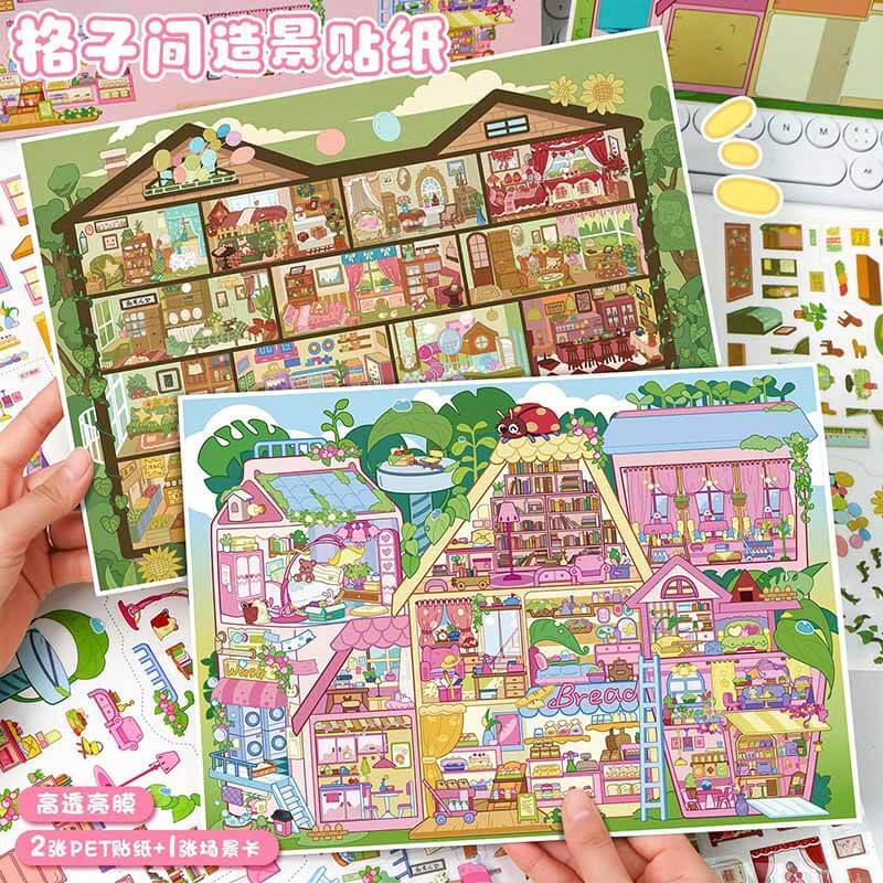 Fairytale Playland DIY 3D Scene Stickers 2 Cute Miniature Scenes(xL)
