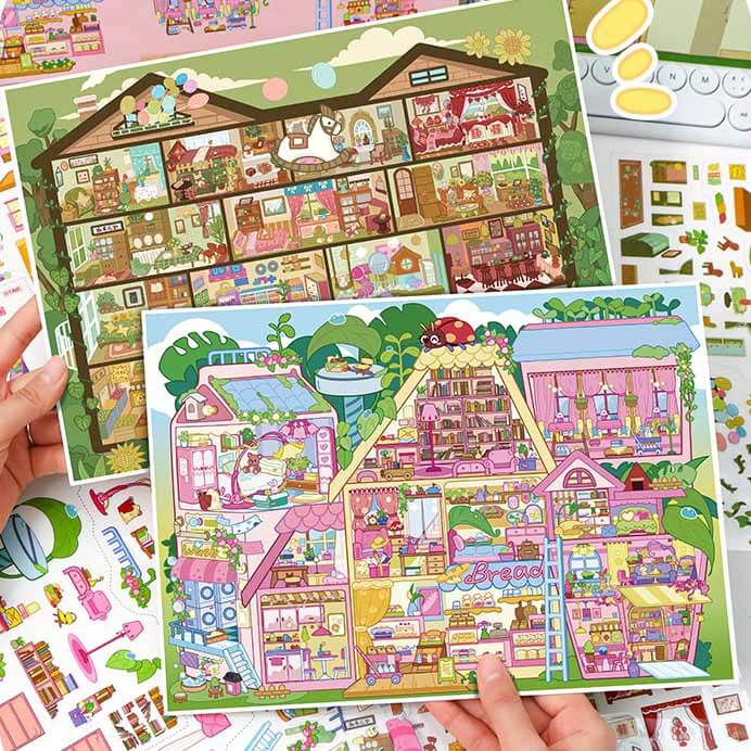 Fairytale Playland DIY 3D Scene Stickers 2 Cute Miniature Scenes(xL)