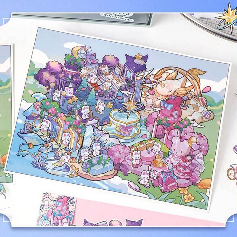 Fantasy Bliss Chronicles DIY 3D Scene Stickers Lovely 2 Miniature Scenes(L)