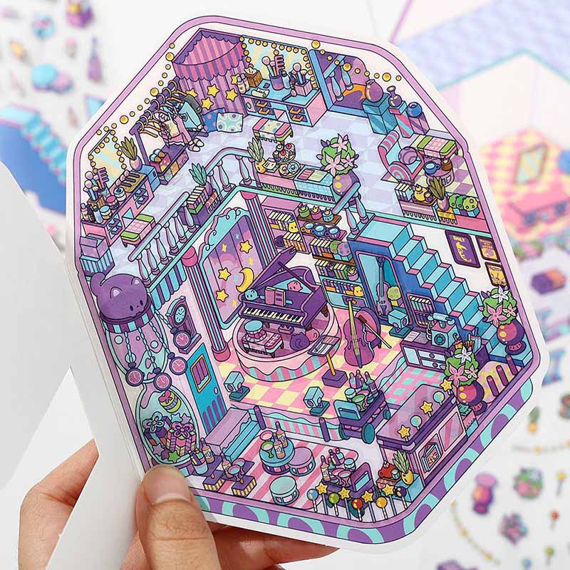 Fantasy Circuit DIY 3D Scene Stickers 4 Cute Miniature Scenes(S)