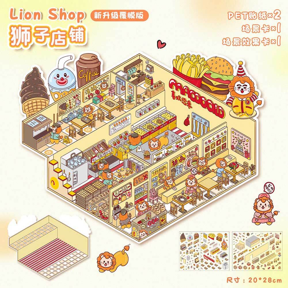 Fantasy Friends DIY 3D Scene Stickers Lovely Miniature Scenes(L)