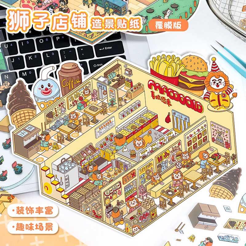Fantasy Friends DIY 3D Scene Stickers Lovely Miniature Scenes(L)