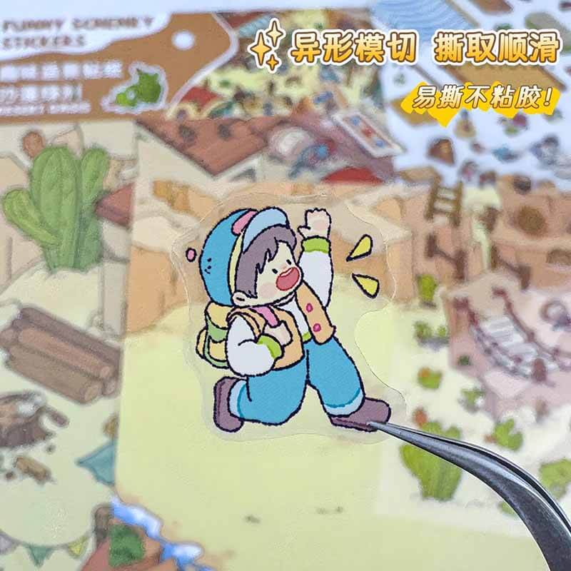 Fantasy Gathering DIY 3D Scene Stickers 5 Cute Miniature Scenes(L)