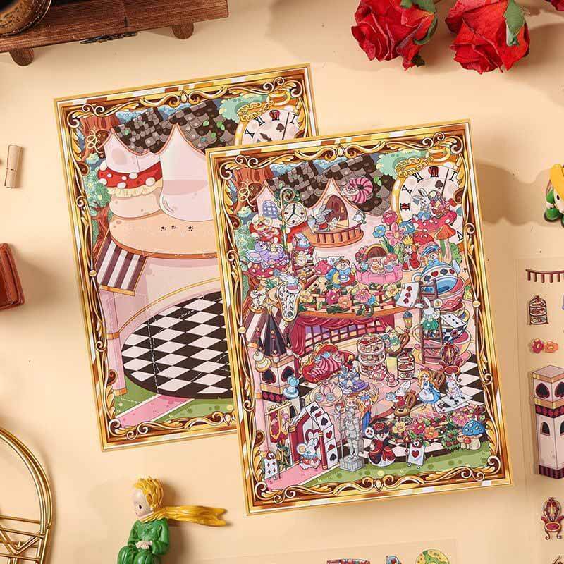 Fantasy Journey DIY 3D Scenes Sticker 4 Cute Miniature Scenes(S)