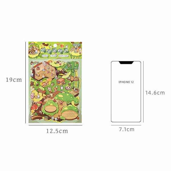 Fantasy Post Town DIY 3D Scene Stickers 4 Cute Miniature Scenes(S)