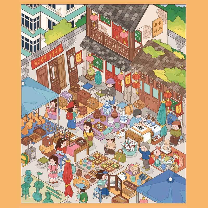 Fantasy Street DIY 3D Scene Stickers 3 Cute Miniature Scenes(L)