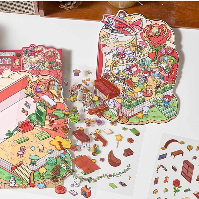 Fantasy Travel DIY 3D Scene Stickers 4 Cute Miniature Scenes(M)