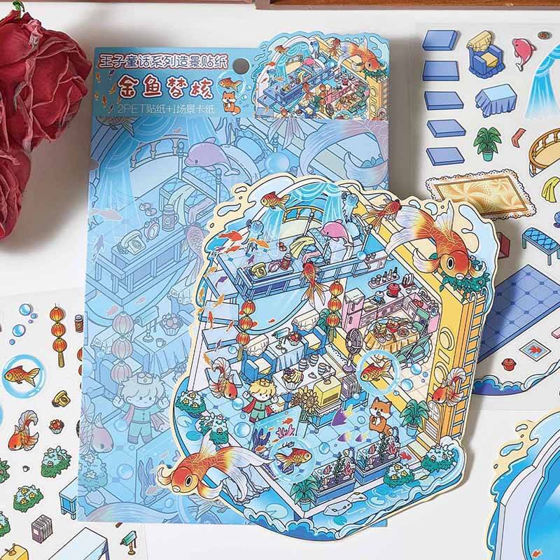 Fantasy Travel DIY 3D Scene Stickers 4 Cute Miniature Scenes(M)