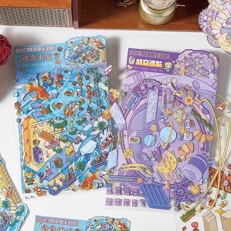 Fantasy Travel DIY 3D Scene Stickers 4 Cute Miniature Scenes(M)