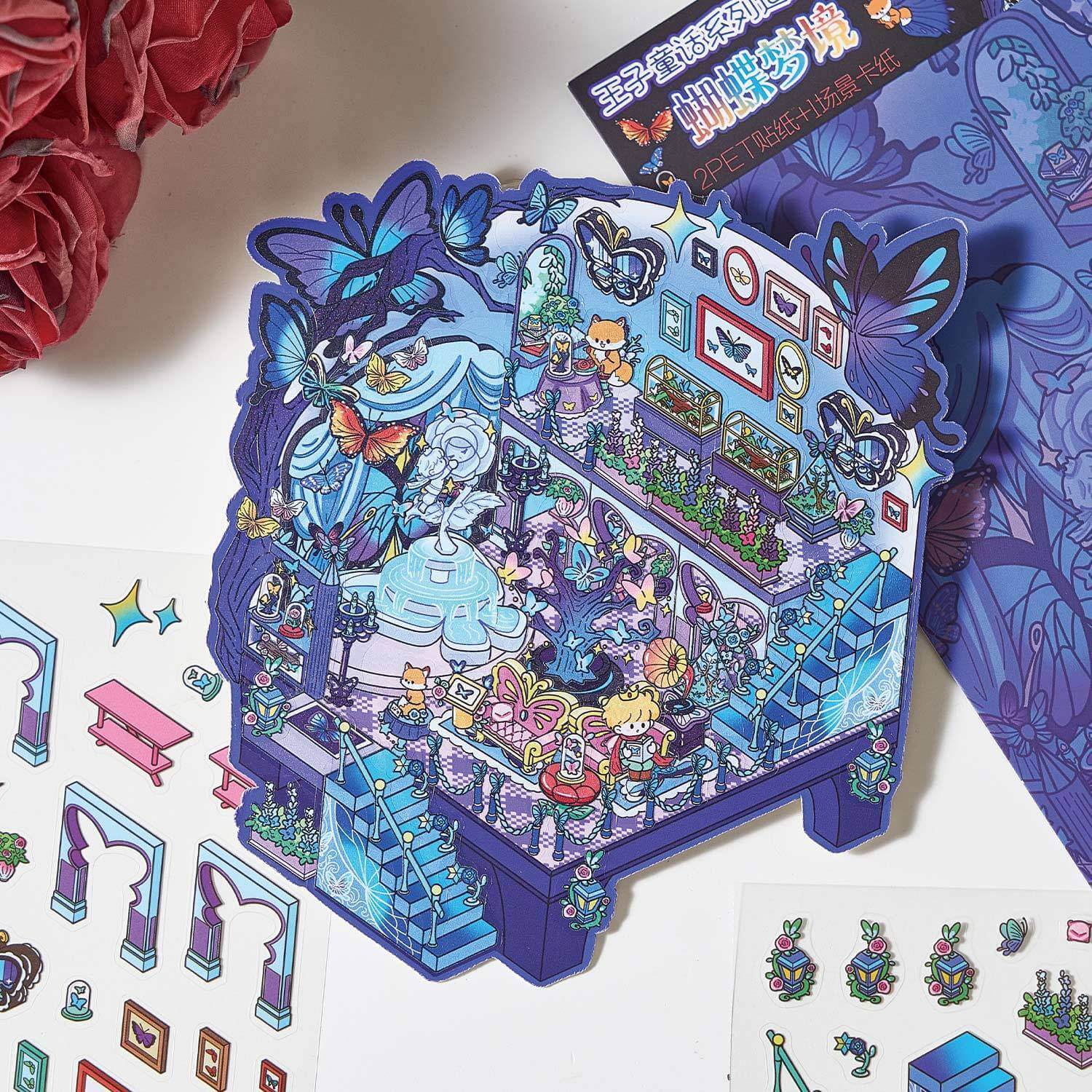 Fantasy Travel DIY 3D Scene Stickers 4 Cute Miniature Scenes(M)