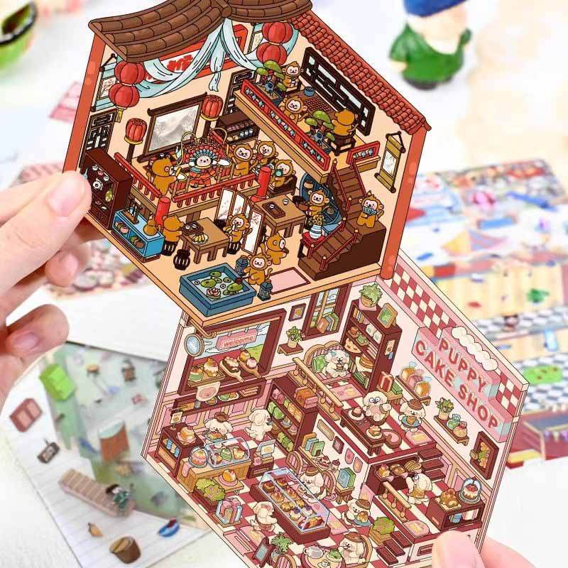 Fantasy Voyage Collection DIY 3D Scene Stickers 4 Cute Miniature Scenes(S)
