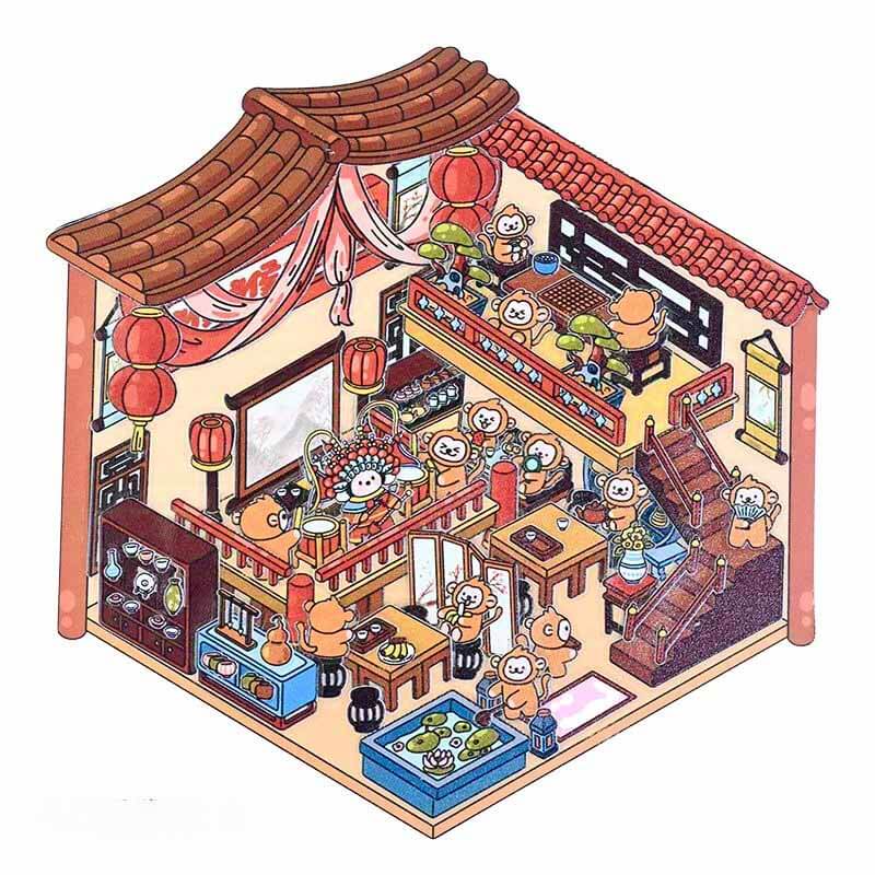 Fantasy Voyage Collection DIY 3D Scene Stickers 4 Cute Miniature Scenes(S)