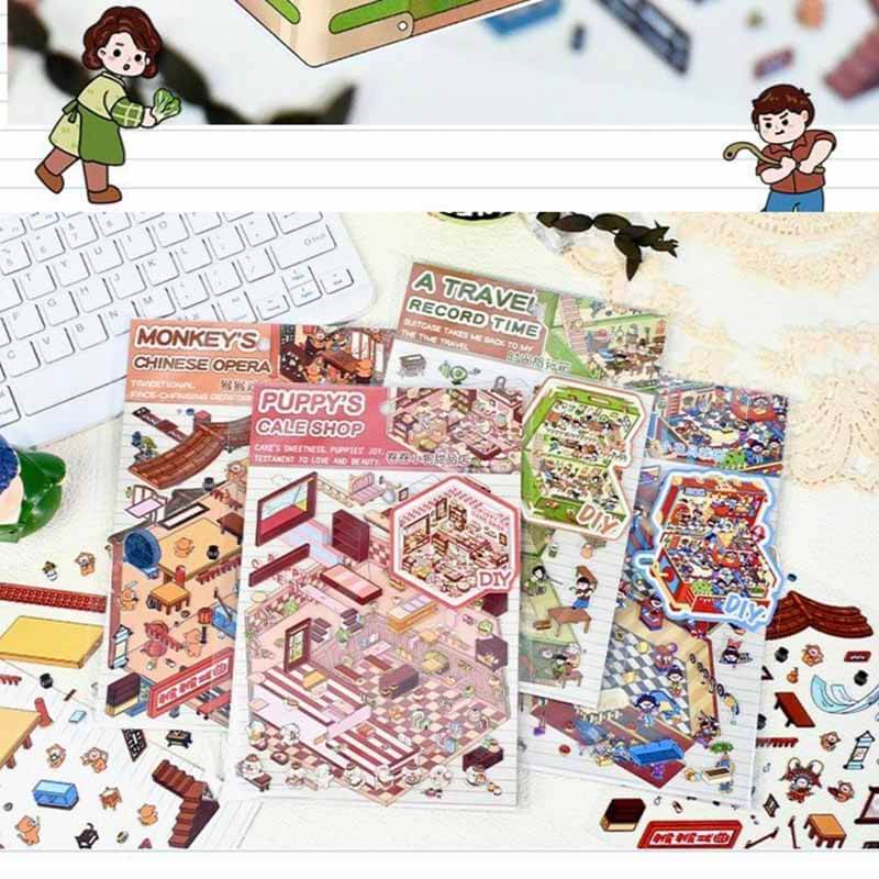Fantasy Voyage Collection DIY 3D Scene Stickers 4 Cute Miniature Scenes(S)