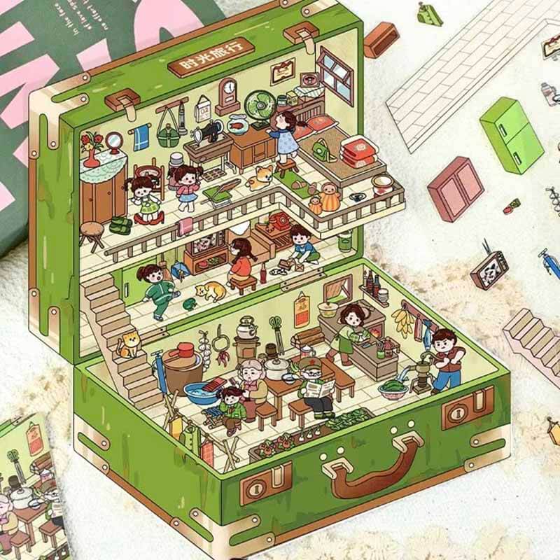 Fantasy Voyage Collection DIY 3D Scene Stickers 4 Cute Miniature Scenes(S)