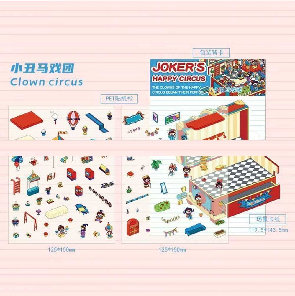 Fantasy Voyage Collection DIY 3D Scene Stickers 4 Cute Miniature Scenes(S)