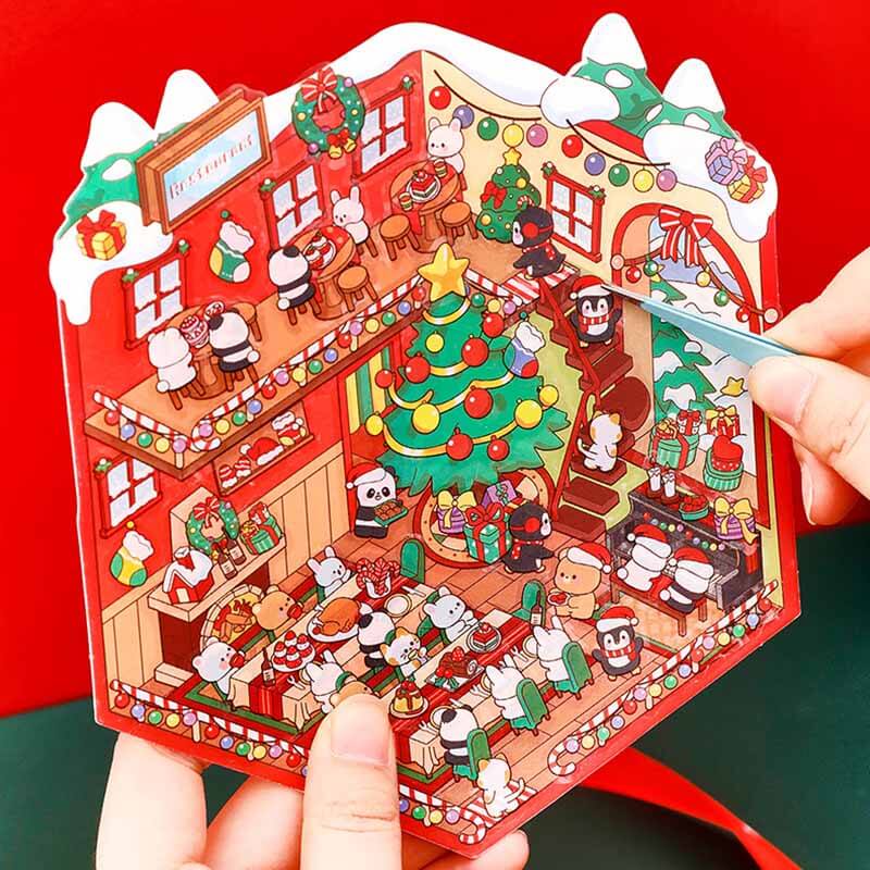 Festive Feast DIY 3D Scene Stickers 4 Cute Miniature Scenes(S)