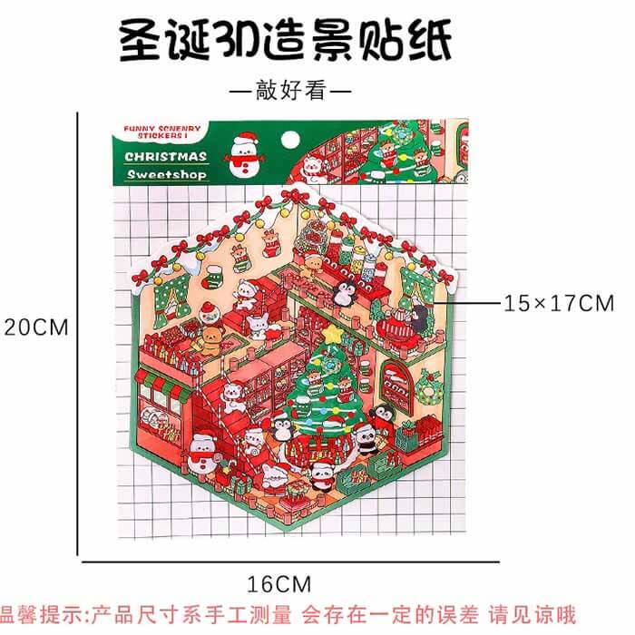 Festive Feast DIY 3D Scene Stickers 4 Cute Miniature Scenes(S)