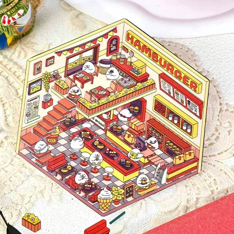 Festive Fun DIY 3D Scene Stickers 4 Cute Miniature Scenes(S)