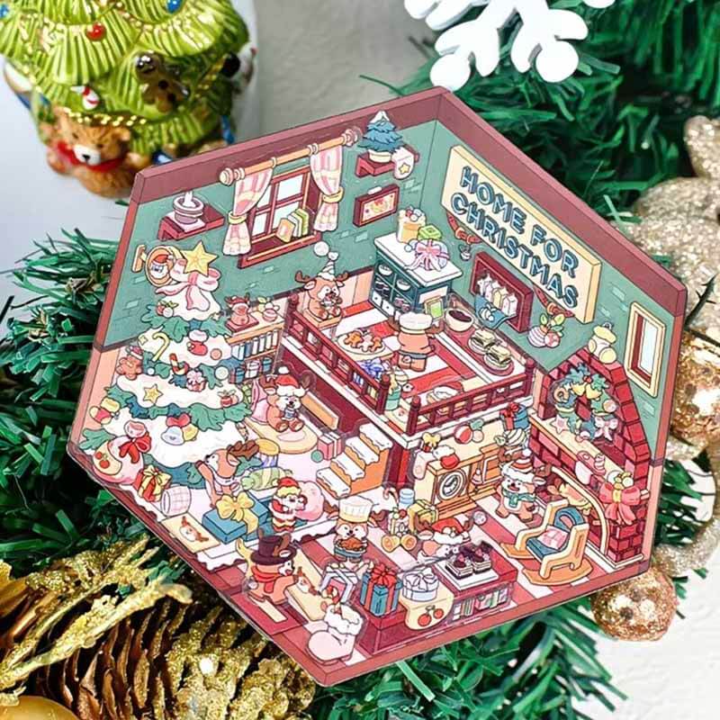 Festive Fun DIY 3D Scene Stickers 4 Cute Miniature Scenes(S)