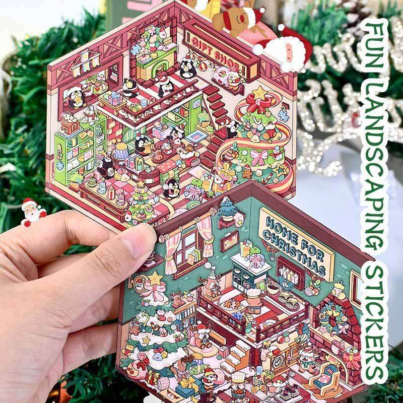 Festive Fun DIY 3D Scene Stickers 4 Cute Miniature Scenes(S)