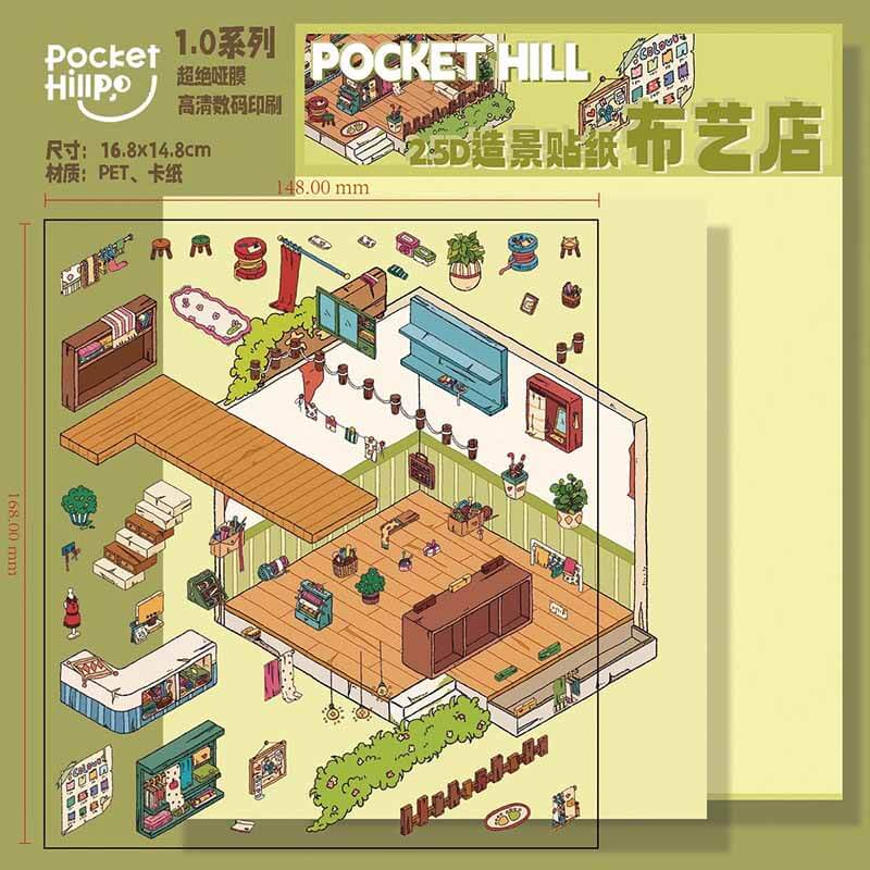 Festive Market DIY 3D Scene Stickers 4 Cute Miniature Scenes