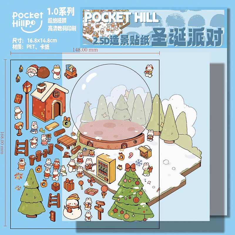 Festive Market DIY 3D Scene Stickers 4 Cute Miniature Scenes