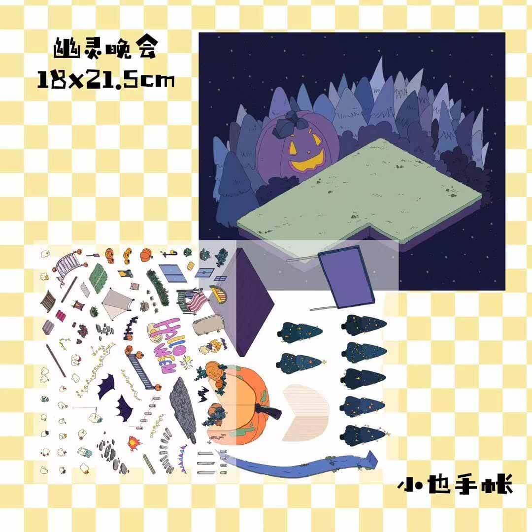 Festive Moment DIY 3D Scene Stickers 3 Cute Miniature Scenes(L) (Copy)