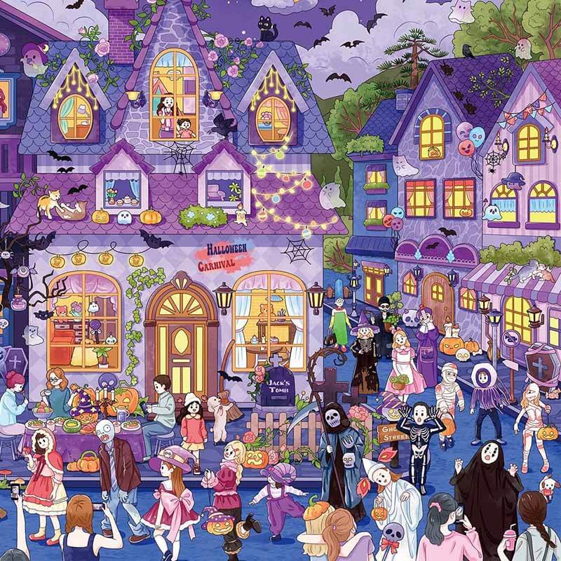 Festive Streets DIY 3D Scene Stickers 2 Cute Miniature Scenes(L)