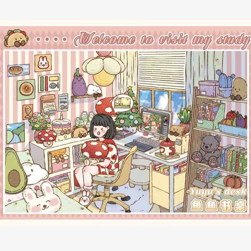 Fishy Town DIY 3D Scene Sticker 3 Cute Miniature Scenes(M&L)
