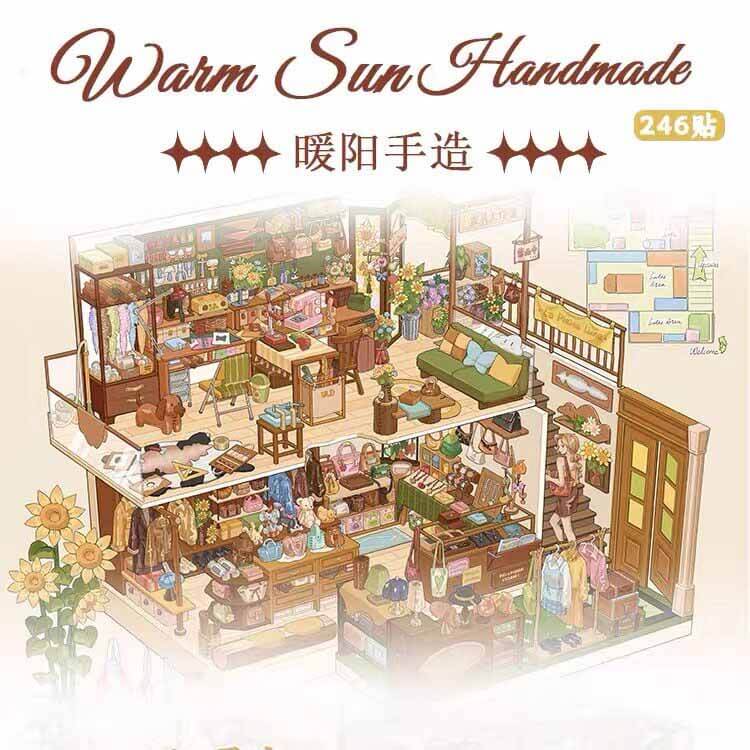 Floral Day DIY 3D Scene Stickers With Guide Lines(M)