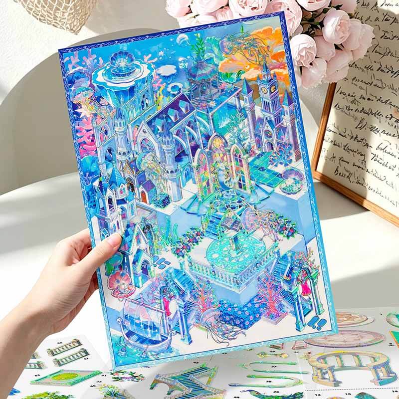 Floral Escape DIY 3D Scene Stickers With Guide Lines(L)