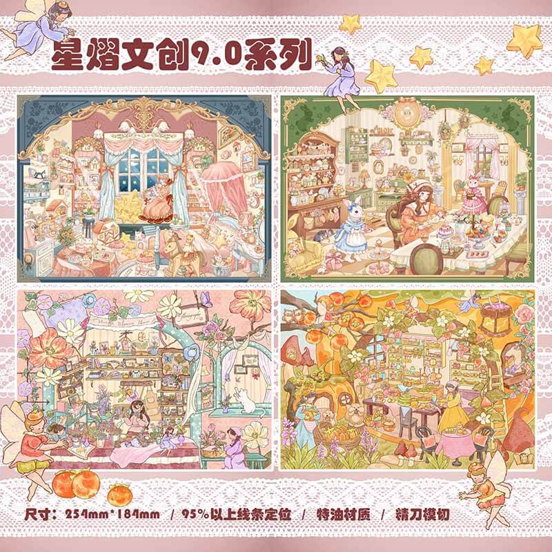 Floral Haven DIY 3D Scene Stickers With Guide Lines(L)