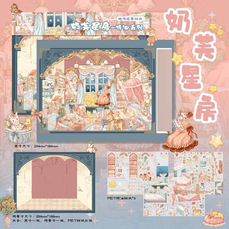 Floral Haven DIY 3D Scene Stickers With Guide Lines(L)