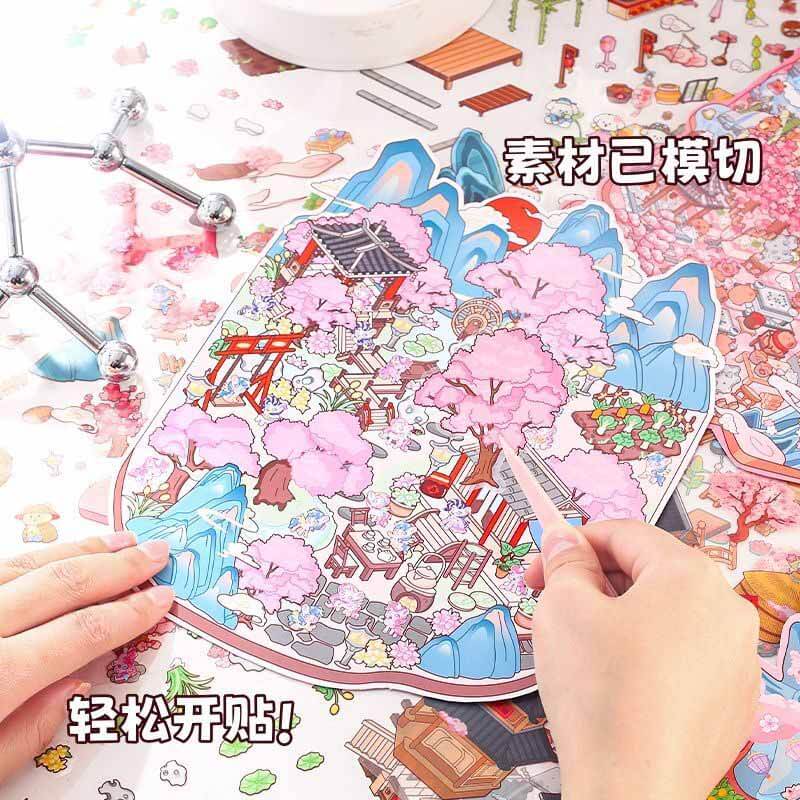 Floral Serenity 3D Sticker Collection 4 Cute Miniature Scenes