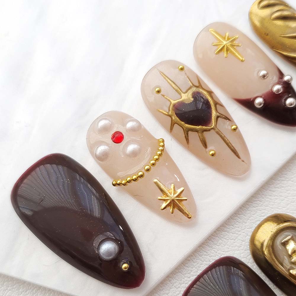 Art Garden Press On Nails Flowering Hearts 191