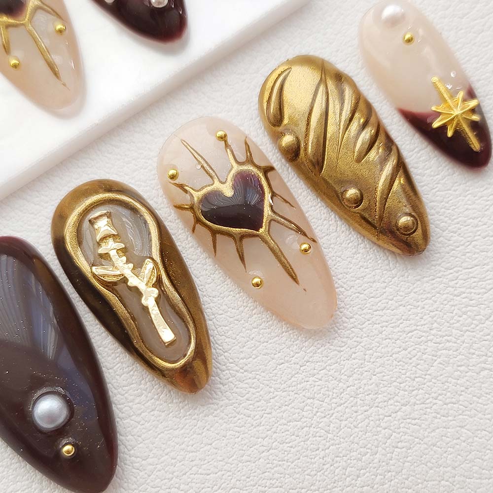 Art Garden Press On Nails Flowering Hearts 191