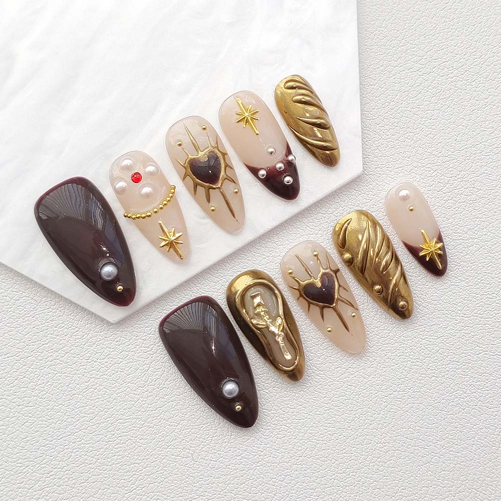 Art Garden Press On Nails Flowering Hearts 191