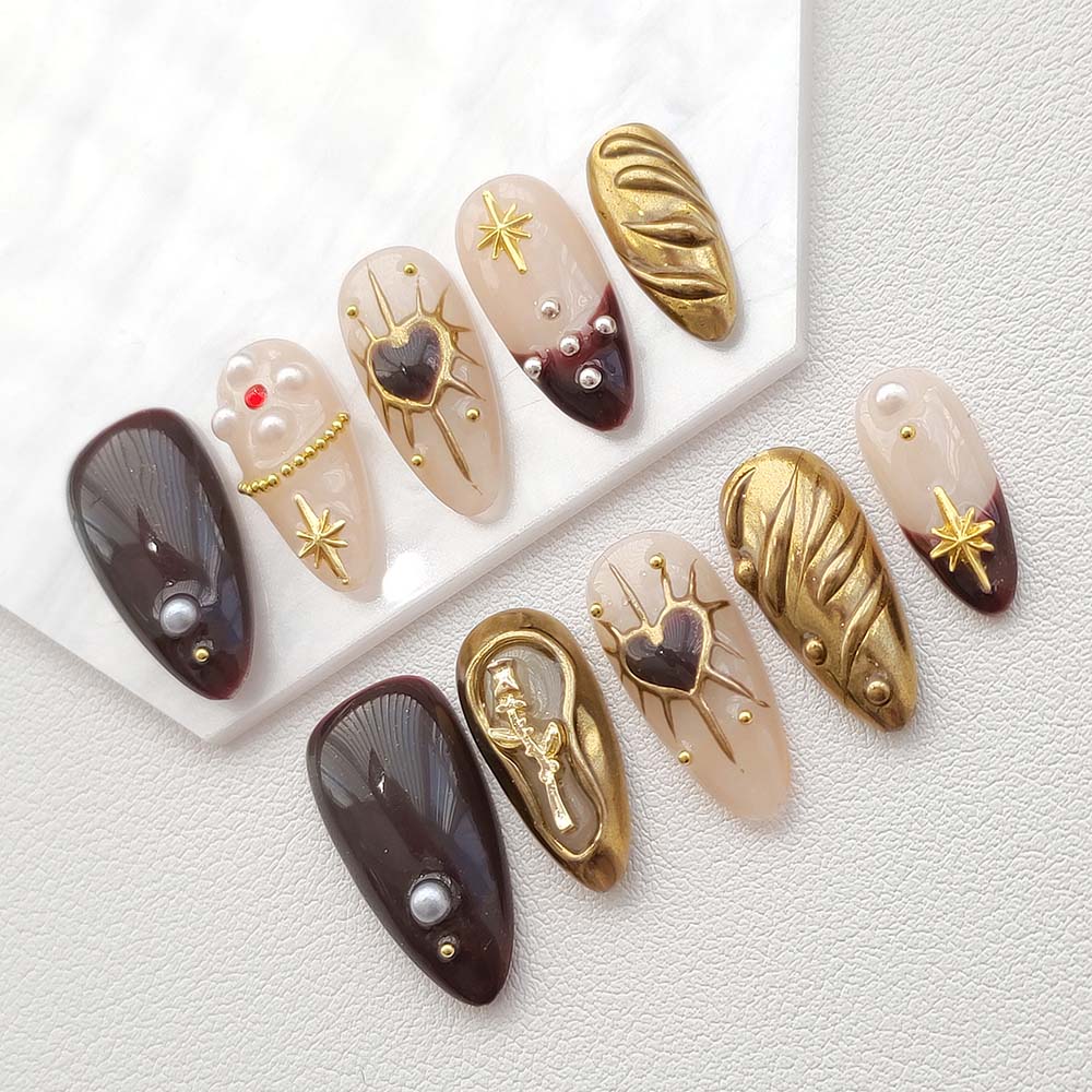 Art Garden Press On Nails Flowering Hearts 191