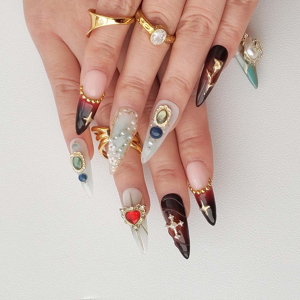 Art Garden Press On Nails Flowery Waltz 198
